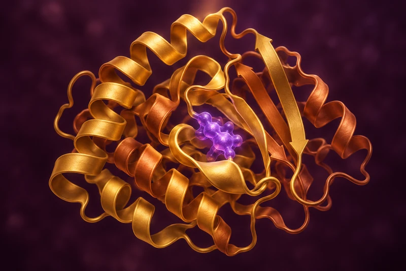 Conceptual enzyme with a cofactor, illustrating vitamin-dependent reactions