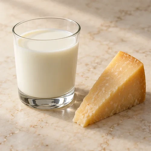 Milk and cheese