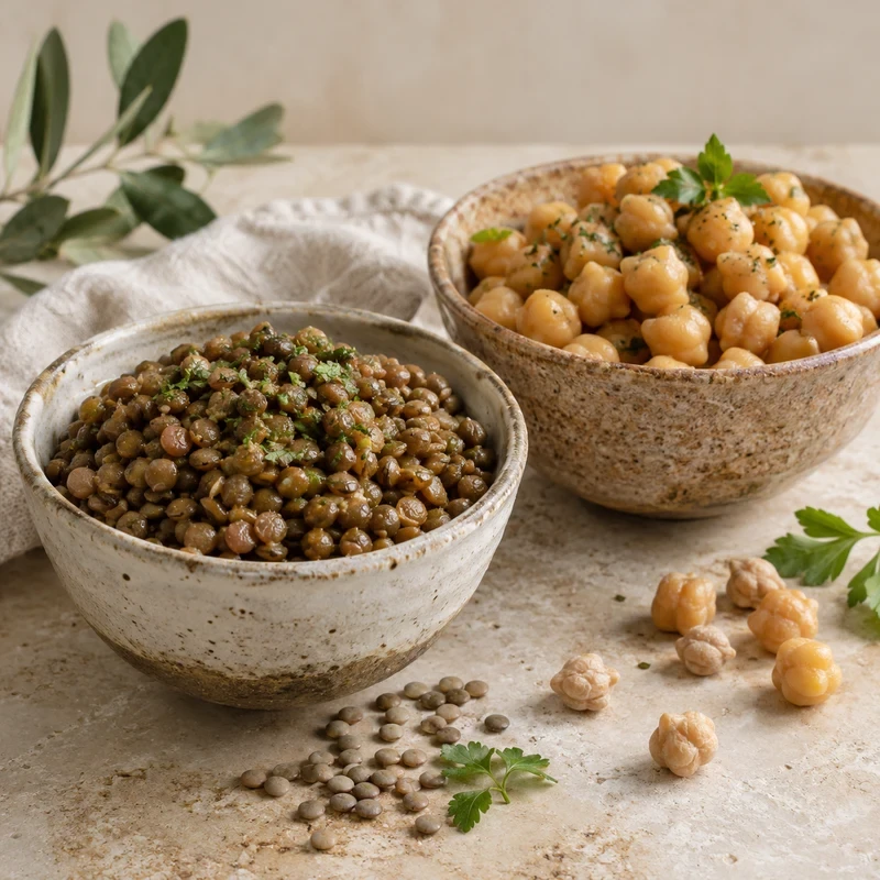 Cooked beans and legumes