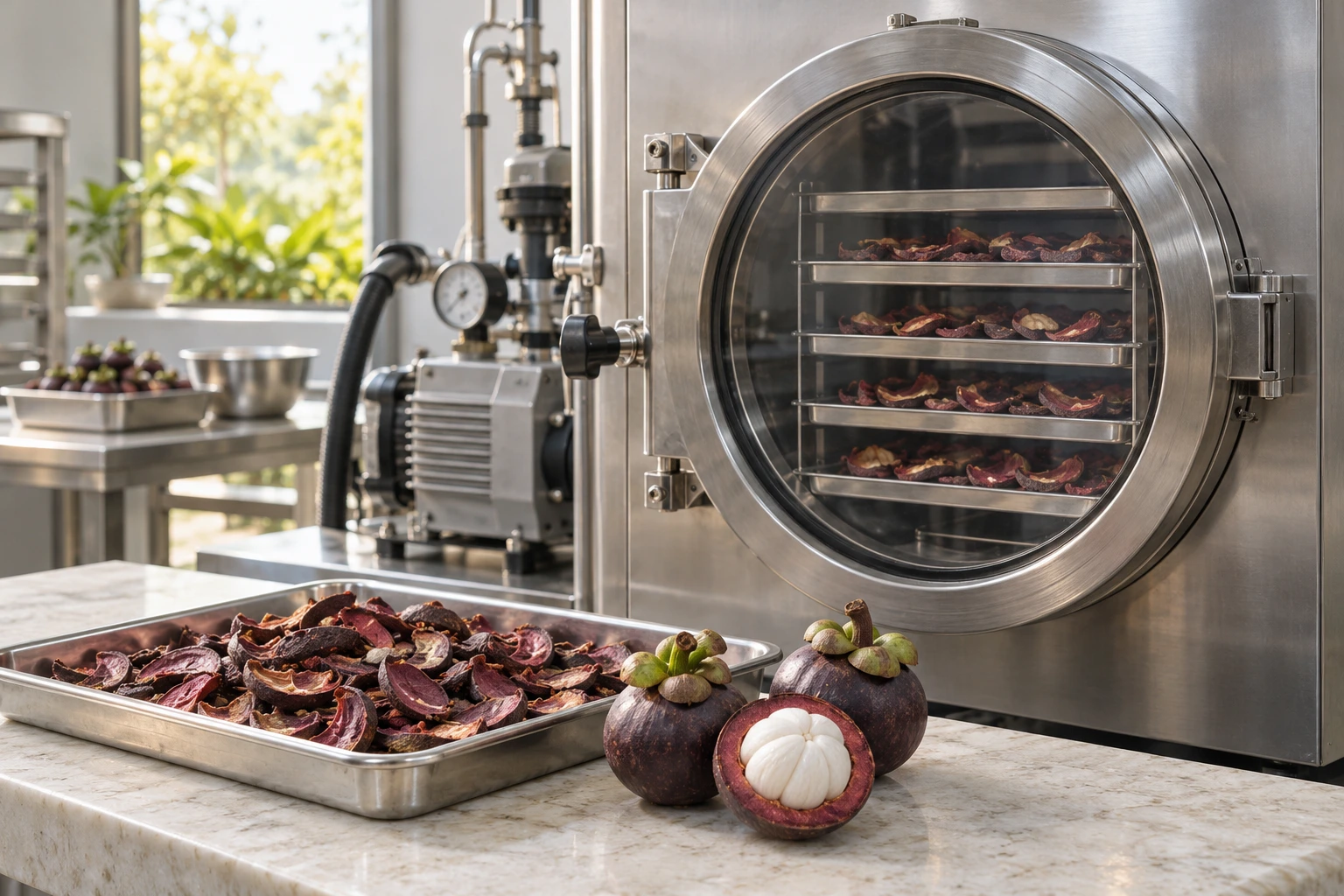 Illustrative freeze-drying of mangosteen pericarp