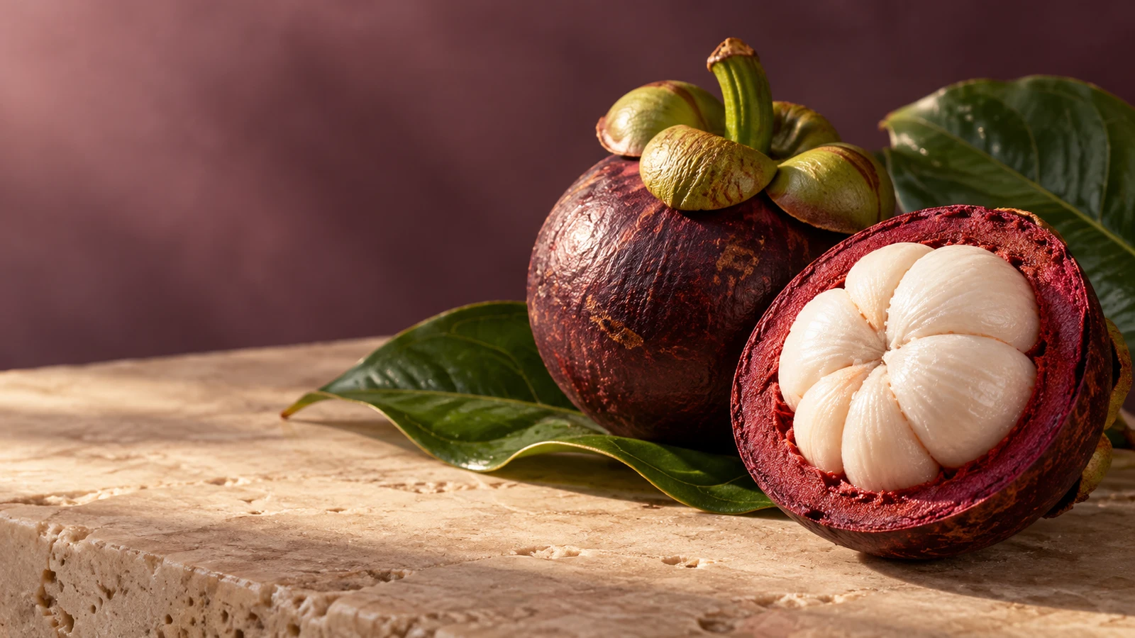Mangosteen fruit and its rich purple pericarp