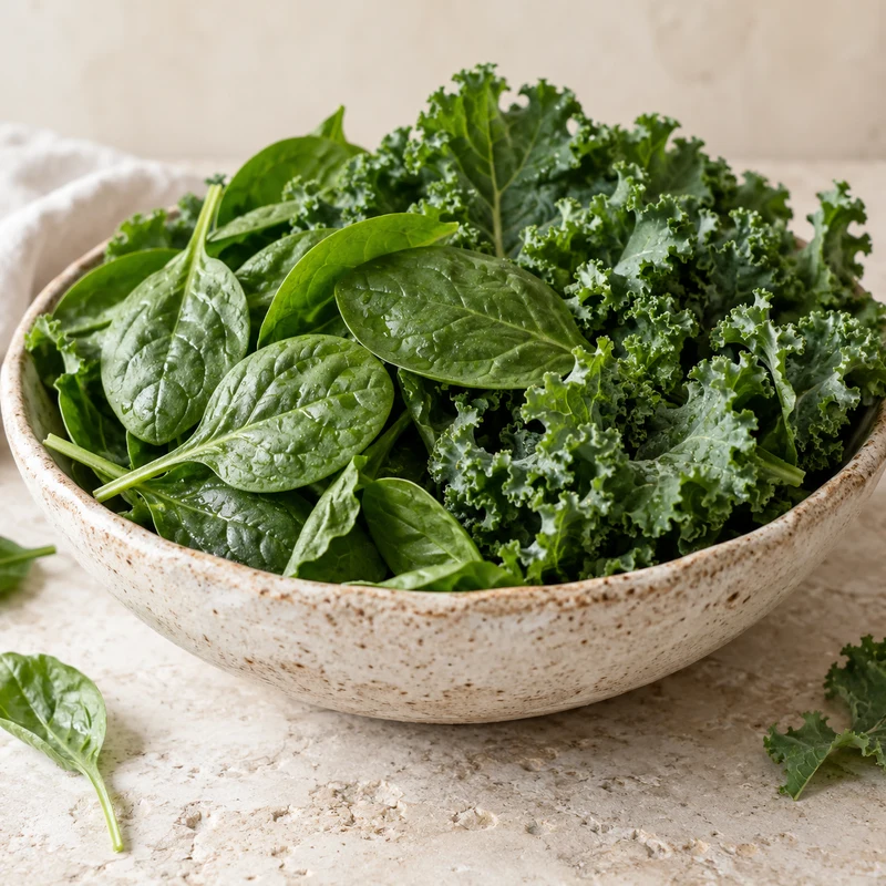 Fresh leafy green vegetables