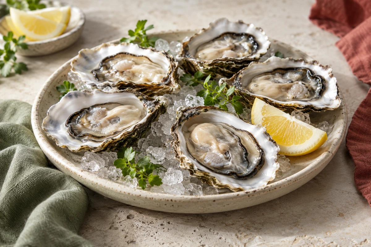 Oysters served as food