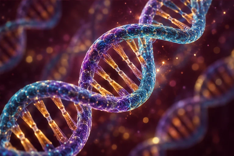 Conceptual DNA illustration representing genetic structure
