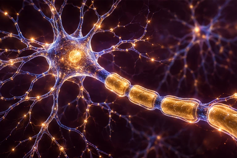 Conceptual neuron illustrating nerve transmission