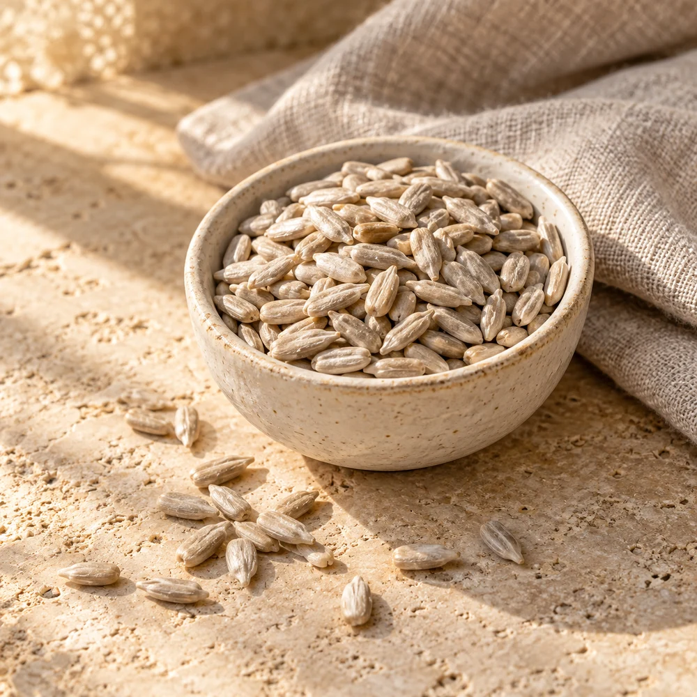 Illustrative hulled sunflower seeds