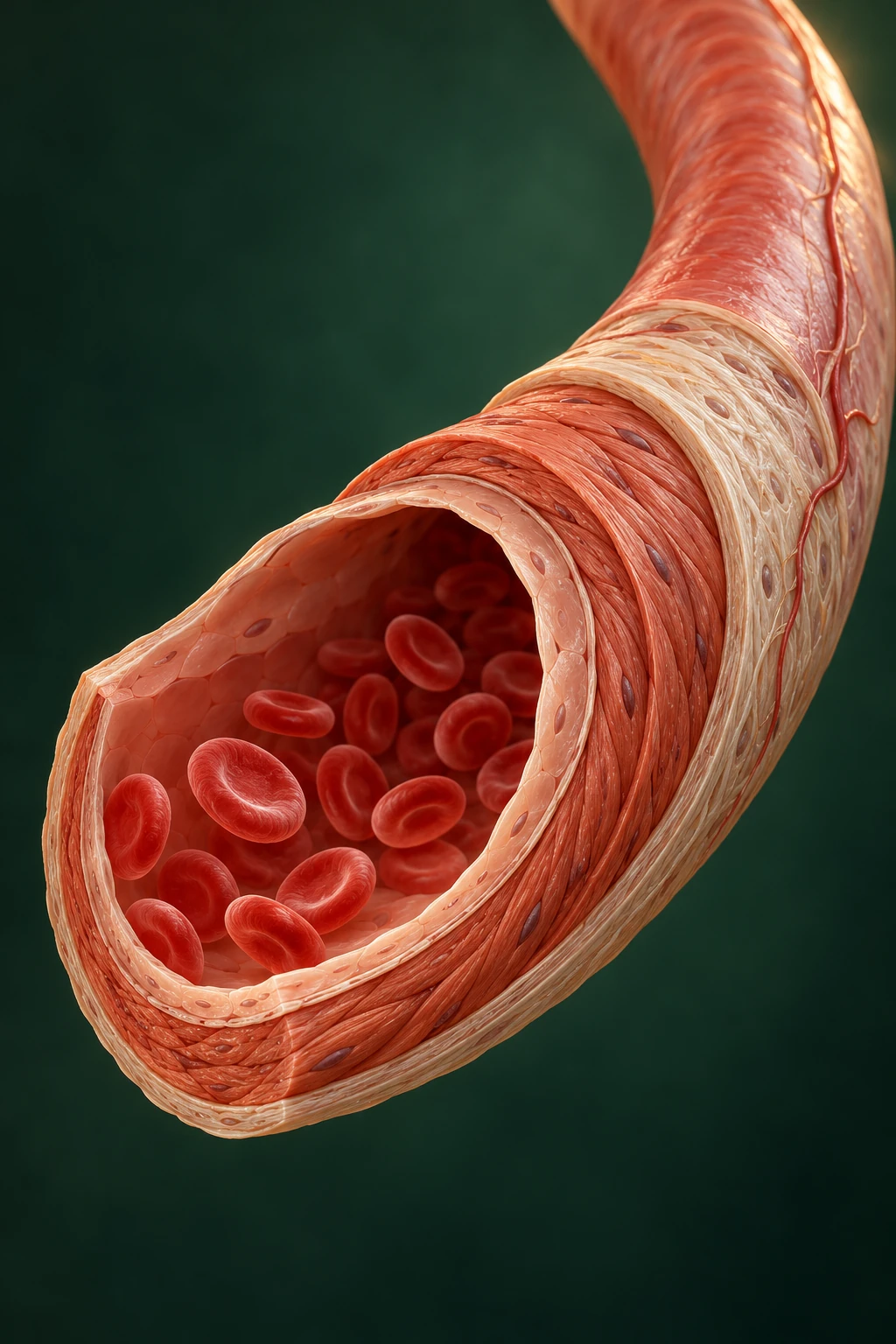 Illustration of red blood cells inside a blood vessel