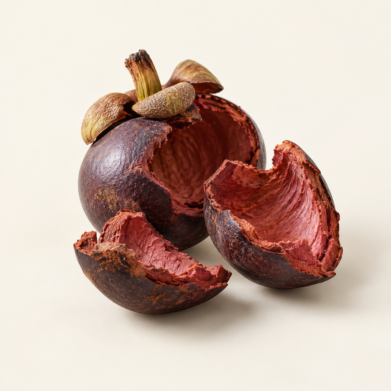 Mangosteen fruit and thick outer rind