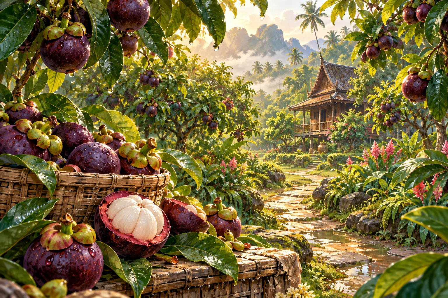 An enchanting mangosteen orchard from our illustrated history and folklore story