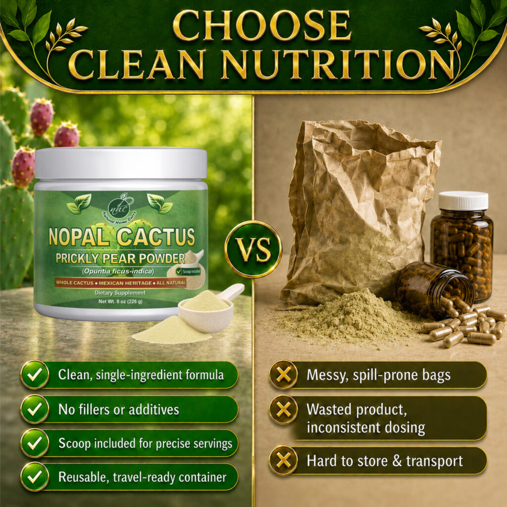 Natural Home Cures Nopal powder: Jar convenience