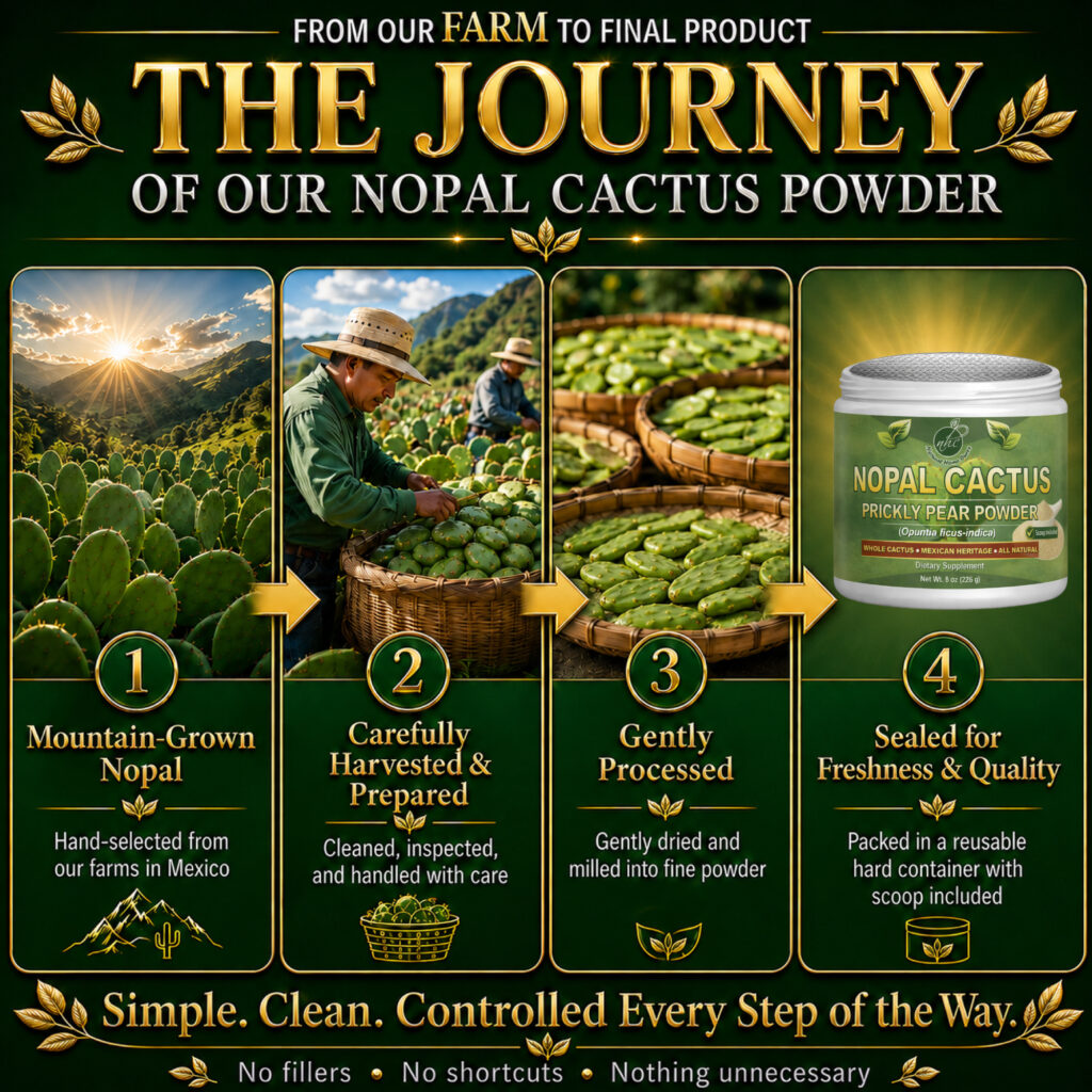 Natural Home Cures Nopal powder: Farm to powder