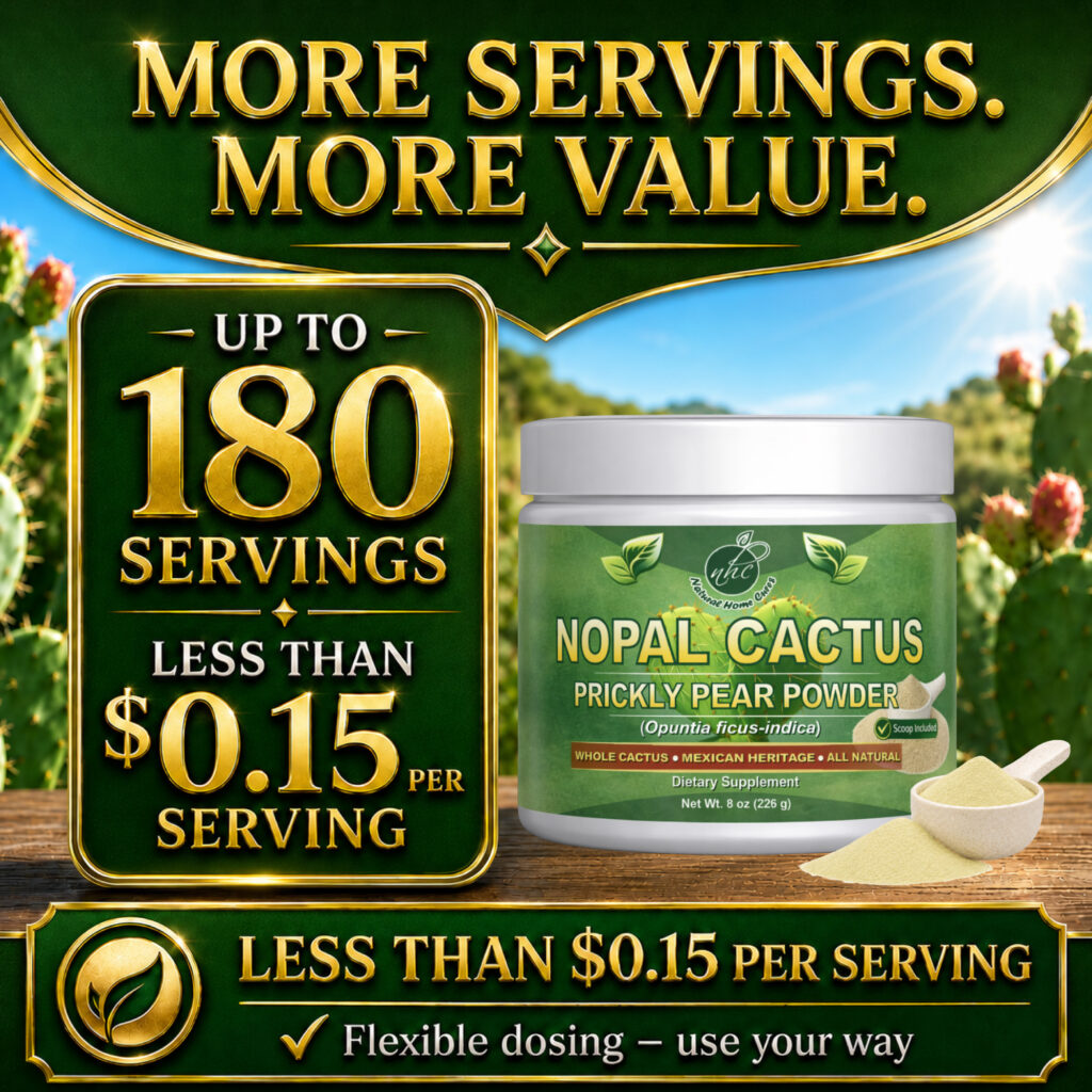 Natural Home Cures Nopal powder: Serving value